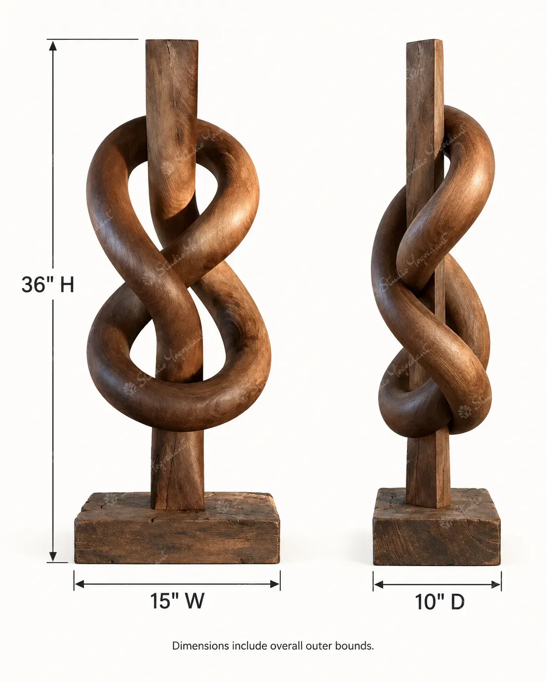 Infinity Knot Wood-Effect Sculpture - Image 6