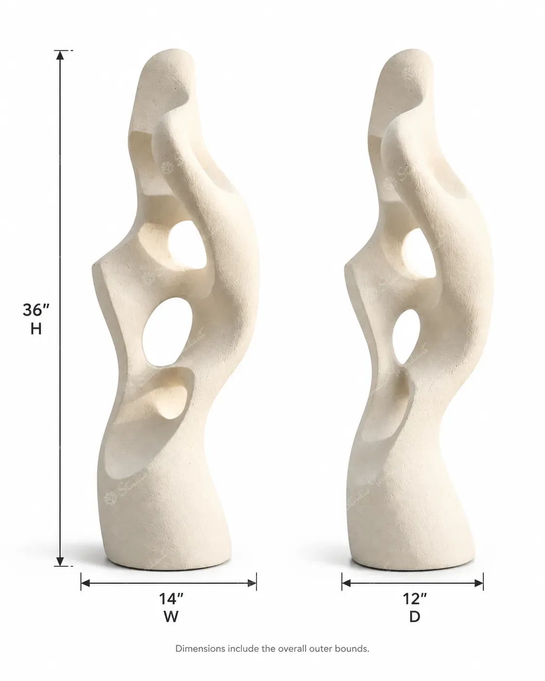 White Organic Cut-Out Floor Sculpture - Image 4