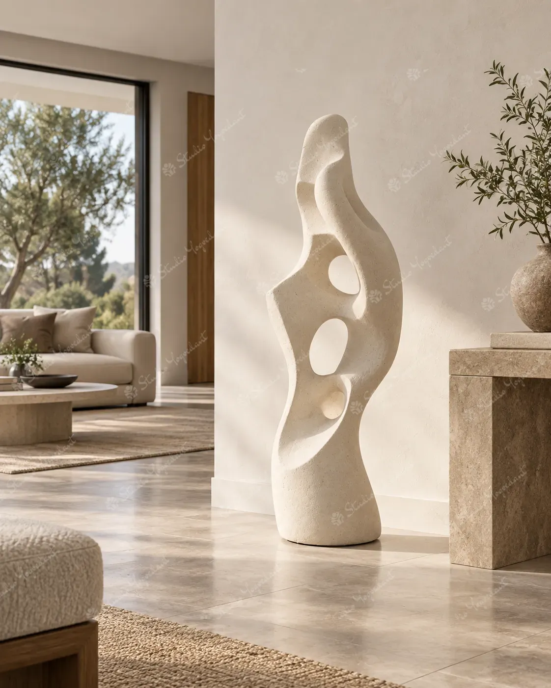 White Organic Cut-Out Floor Sculpture - Image 7