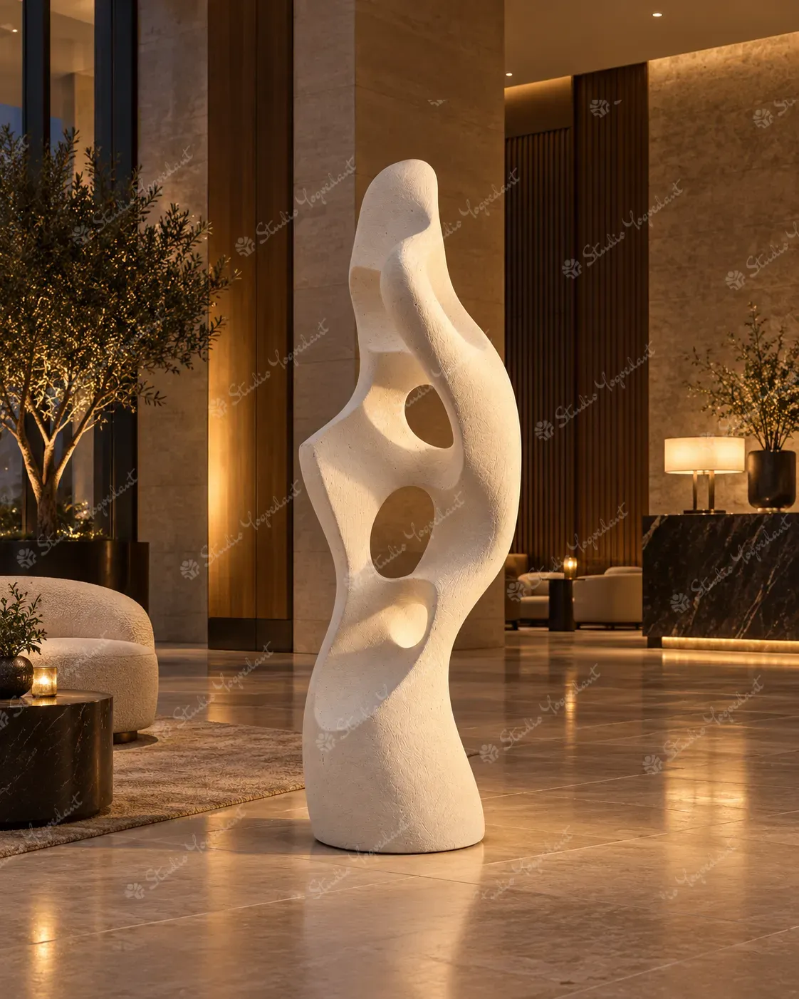 White Organic Cut-Out Floor Sculpture - Image 8