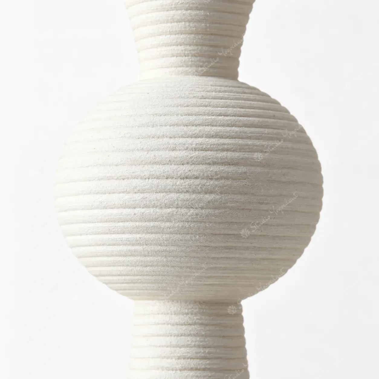 White Ribbed Vertical Floor Totem Sculpture - Image 2