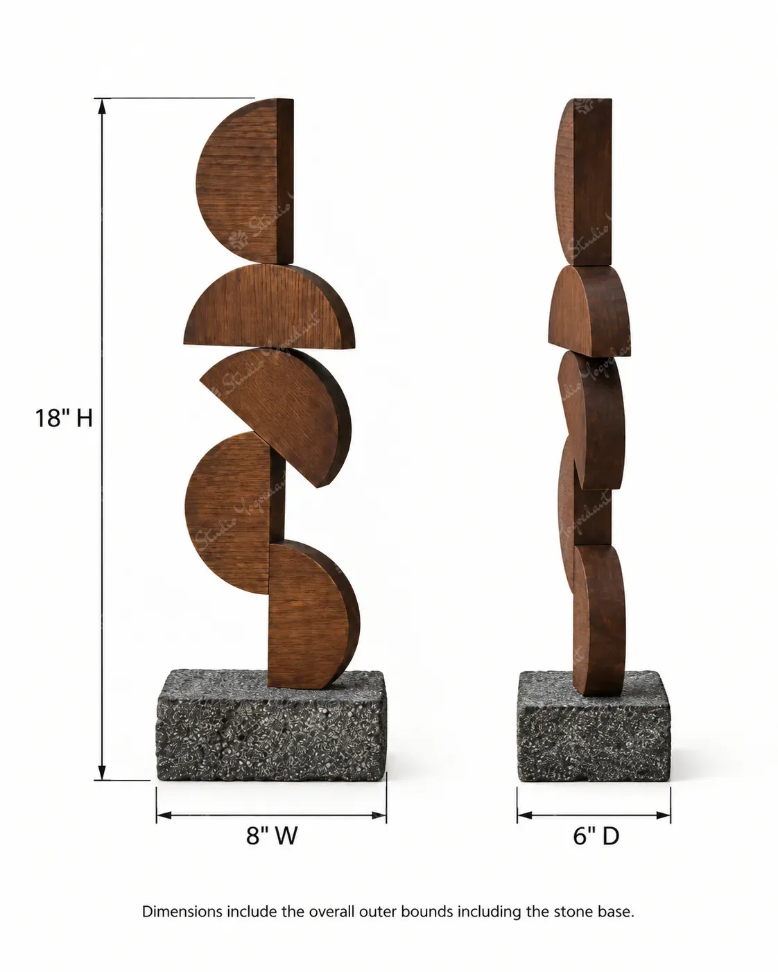 Abstract Wood Balance Table Sculpture - Image 4