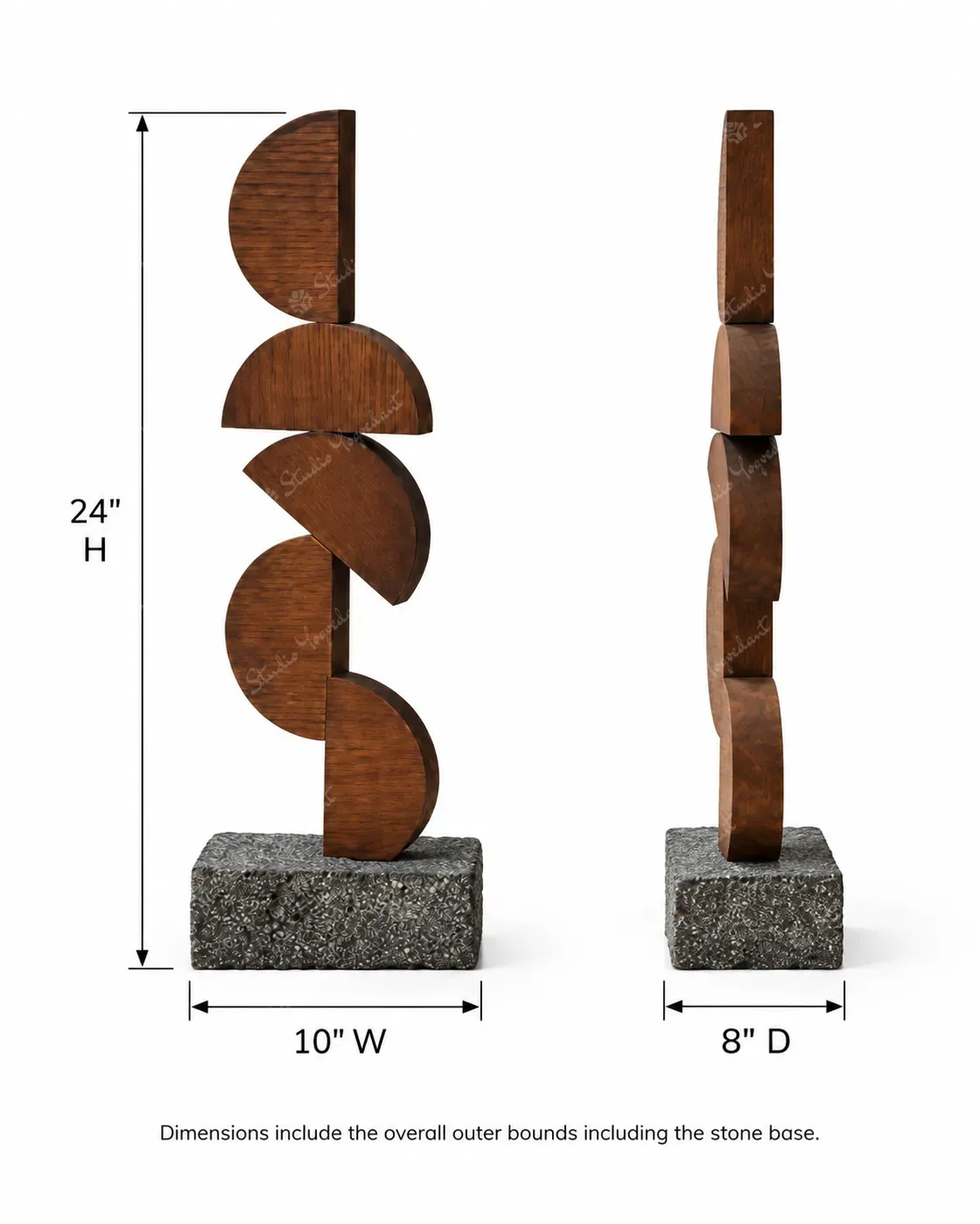Abstract Wood Balance Table Sculpture - Image 5