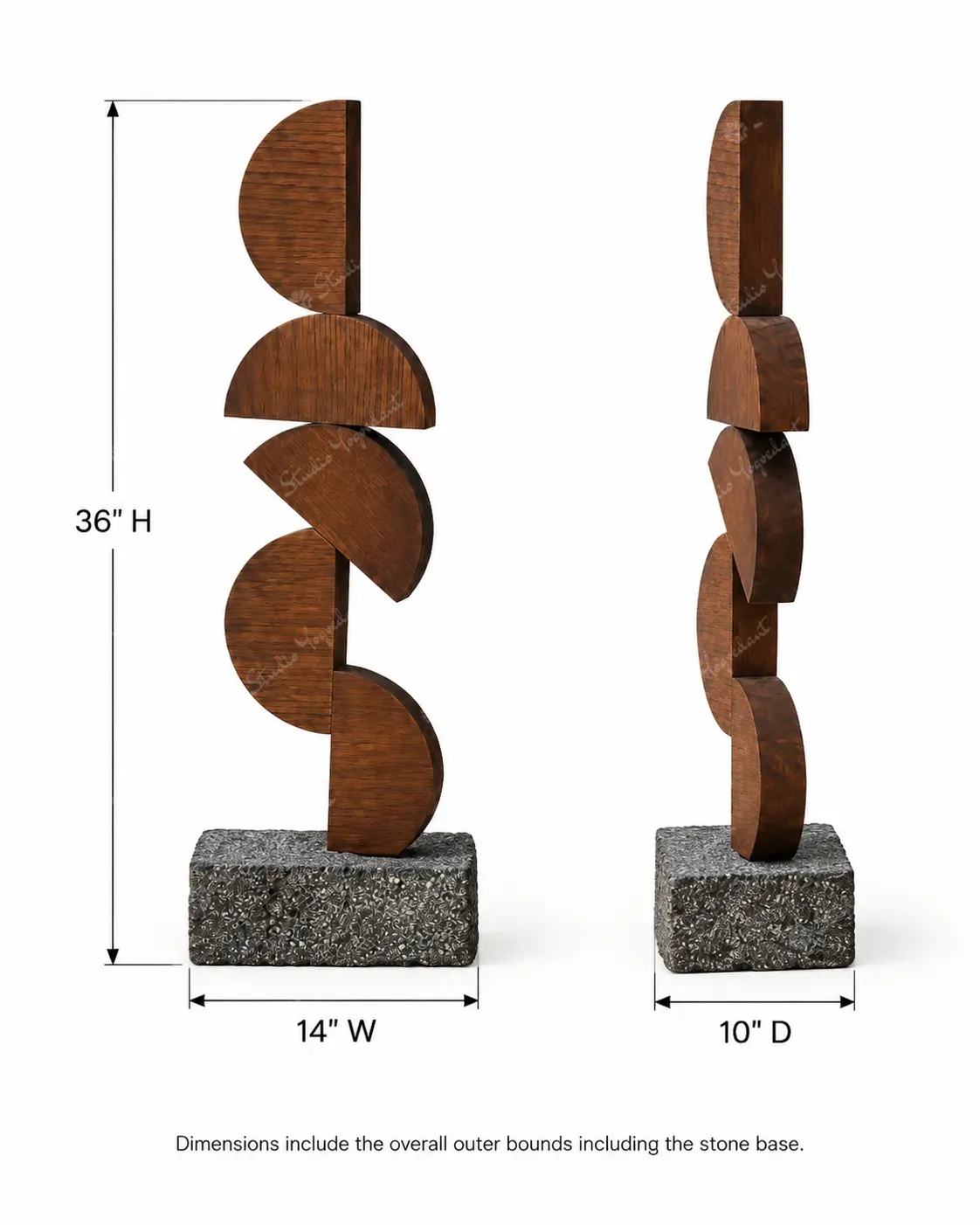 Abstract Wood Balance Table Sculpture - Image 6