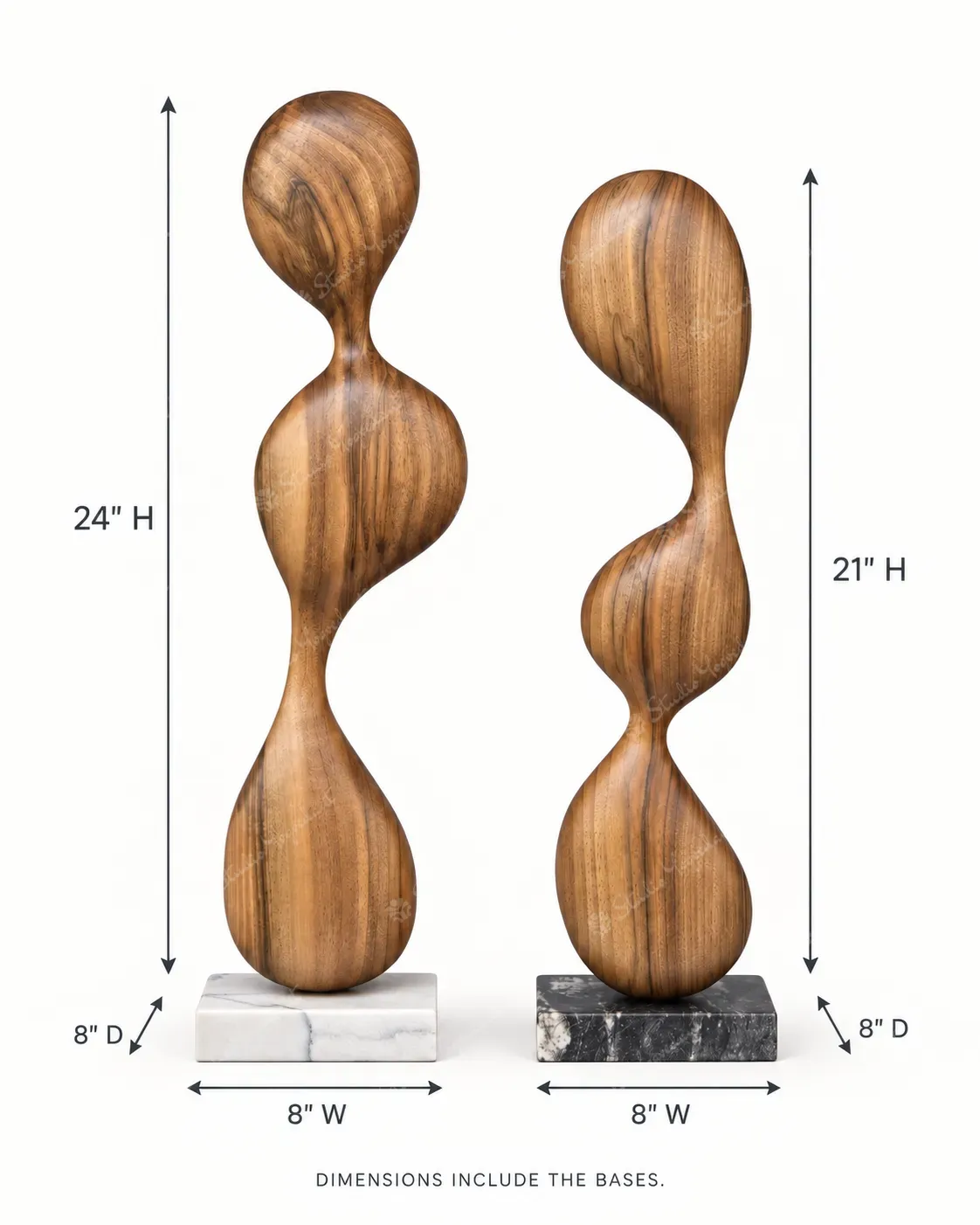 Organic Wood Twist Sculpture Pair - Image 5