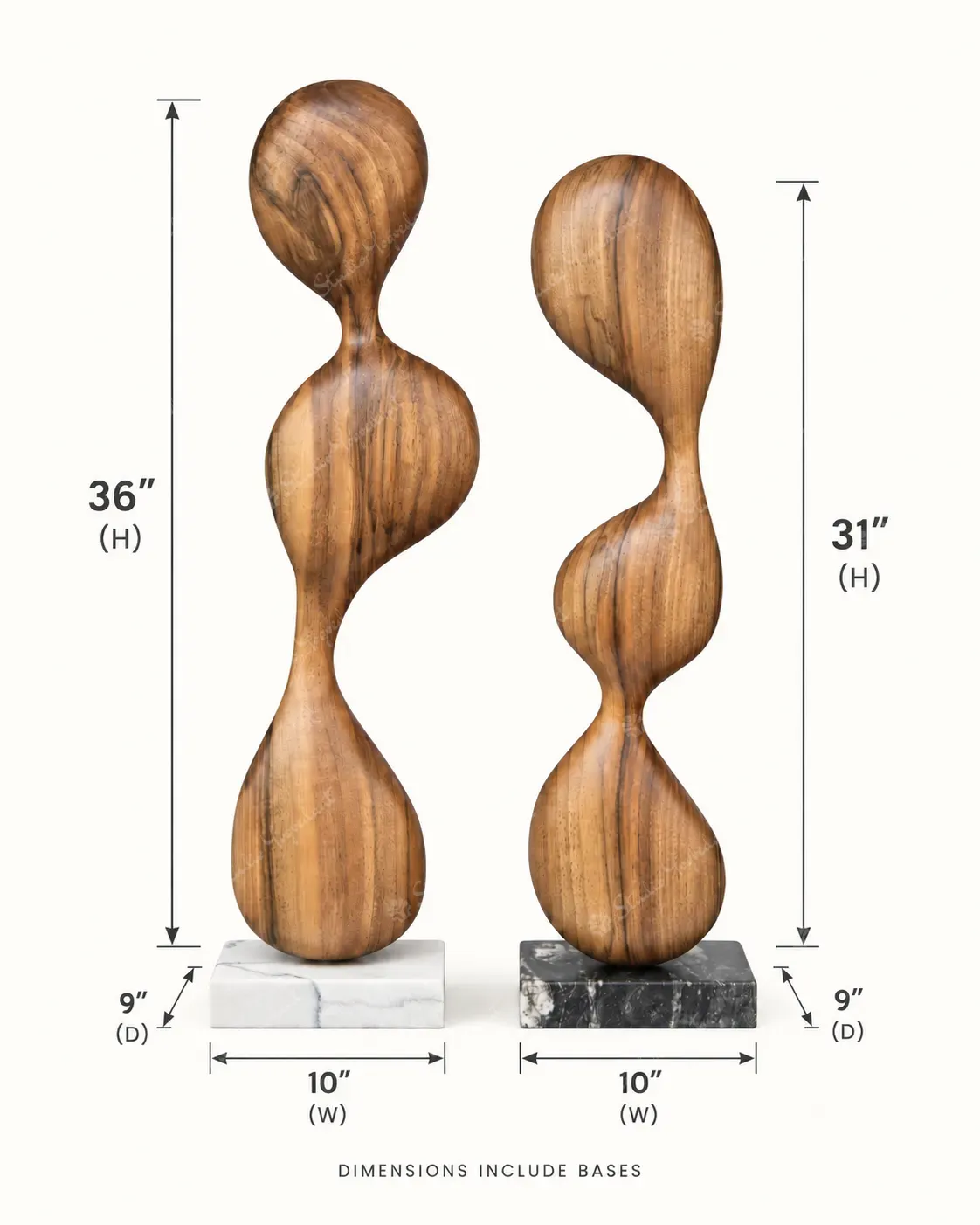 Organic Wood Twist Sculpture Pair - Image 6