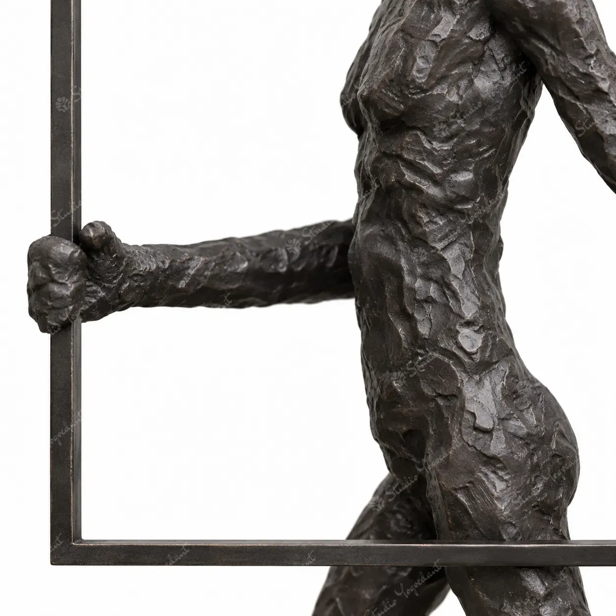 Walking Figure Bronze-Effect Frame Sculpture - Image 2