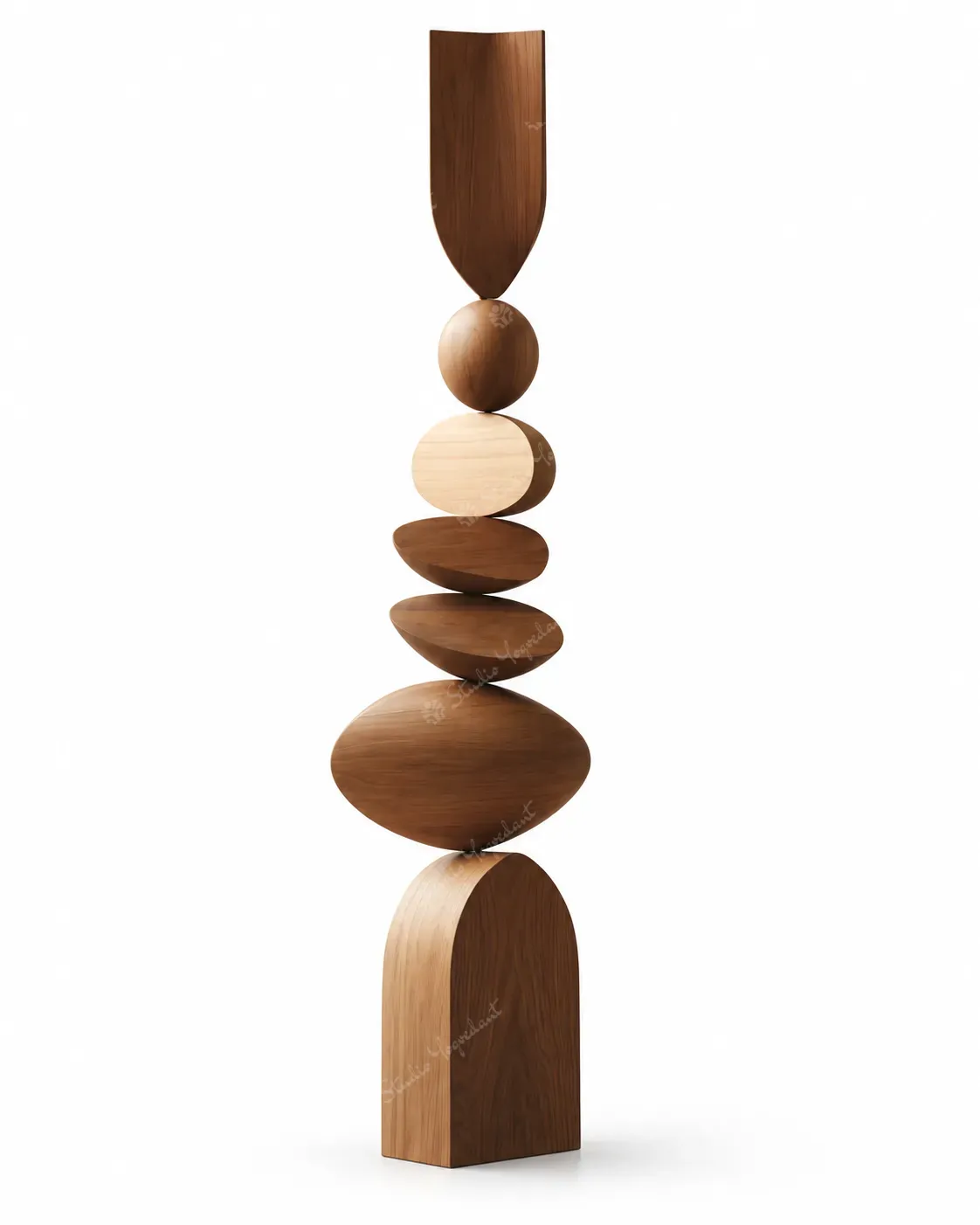 Natural Wood Balancing Totem Sculpture