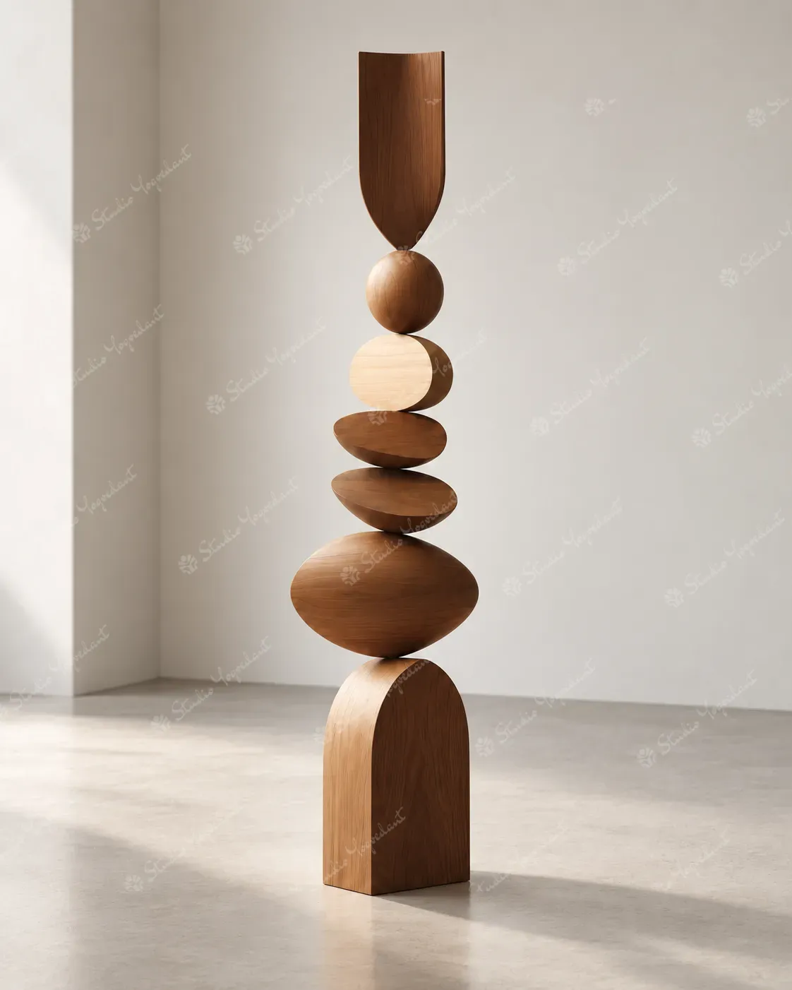 Natural Wood Balancing Totem Sculpture - Image 7