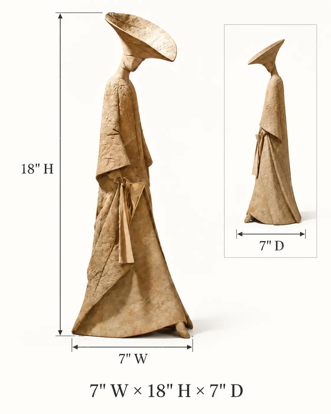 Elegant Woman in Hat Floor Sculpture - Image 4