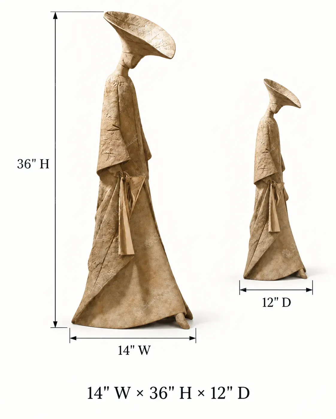 Elegant Woman in Hat Floor Sculpture - Image 6