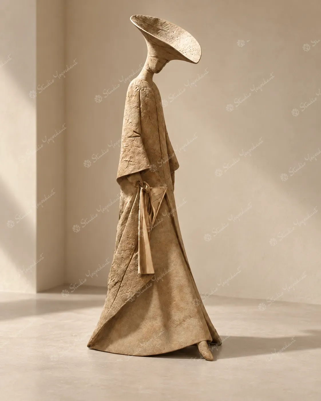 Elegant Woman in Hat Floor Sculpture - Image 7
