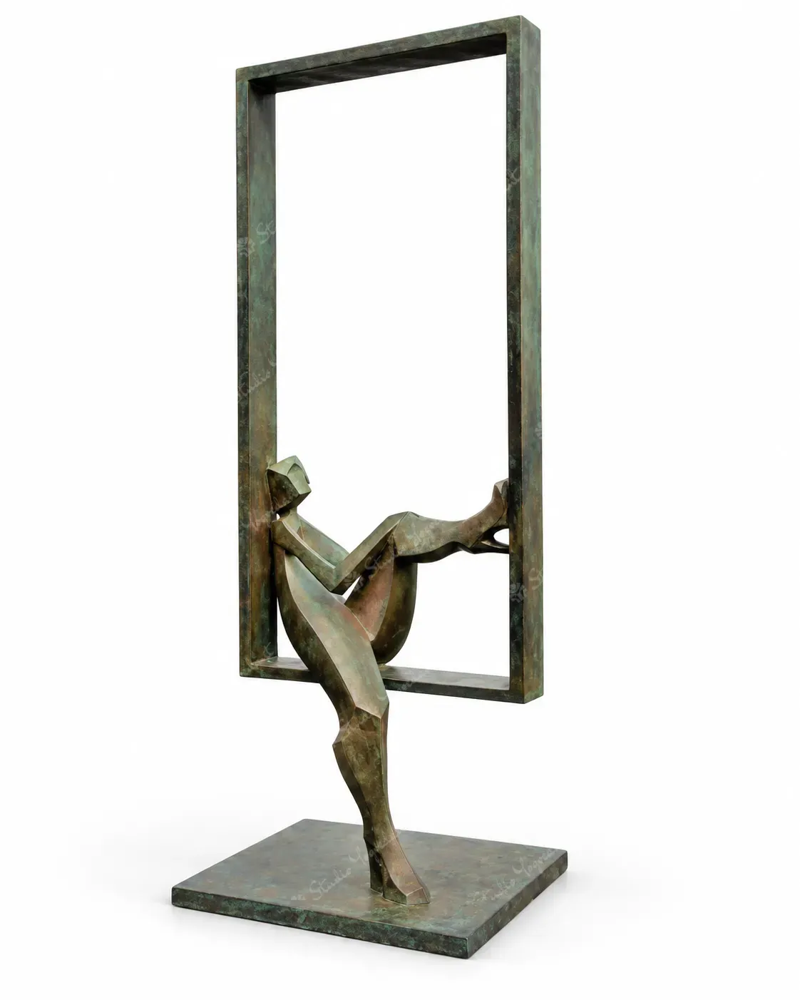 Seated Figure Metal Frame Sculpture