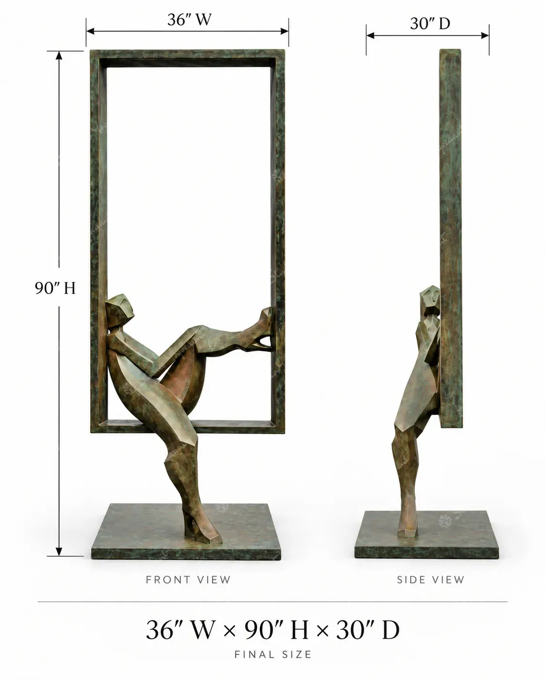 Seated Figure Metal Frame Sculpture - Image 5