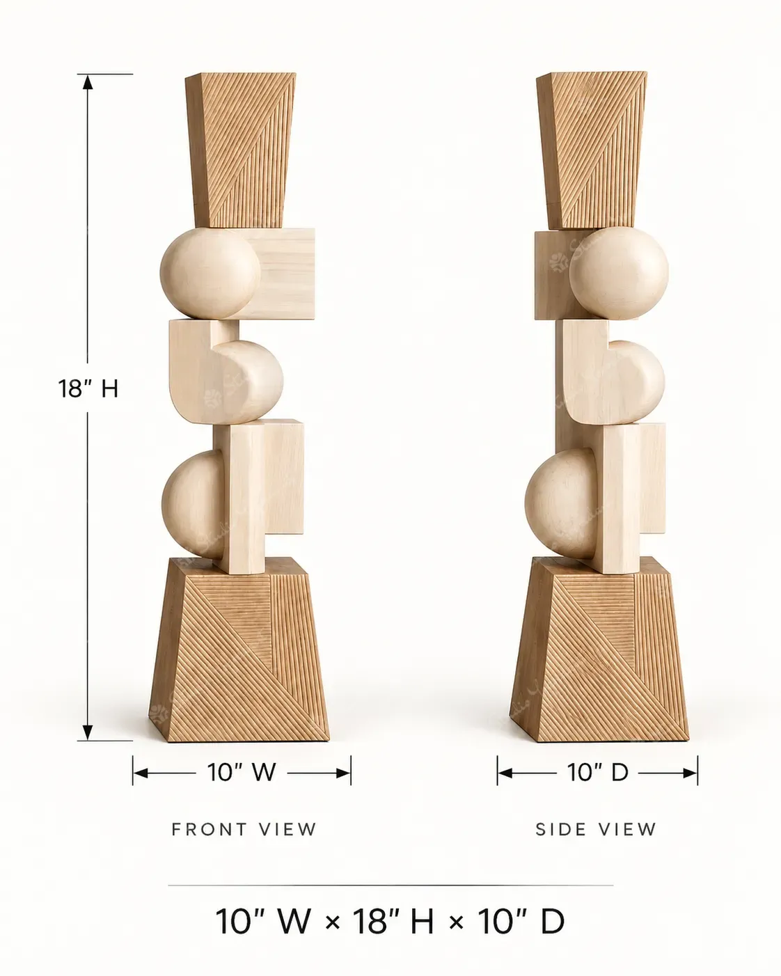 Natural Geometric Wood Floor Totem - Image 4