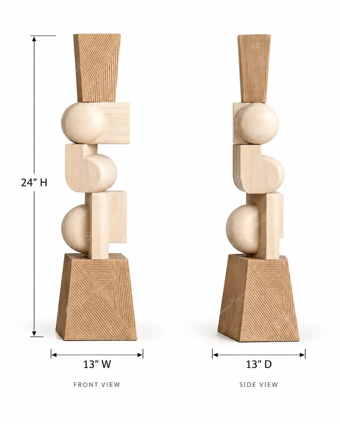 Natural Geometric Wood Floor Totem - Image 5