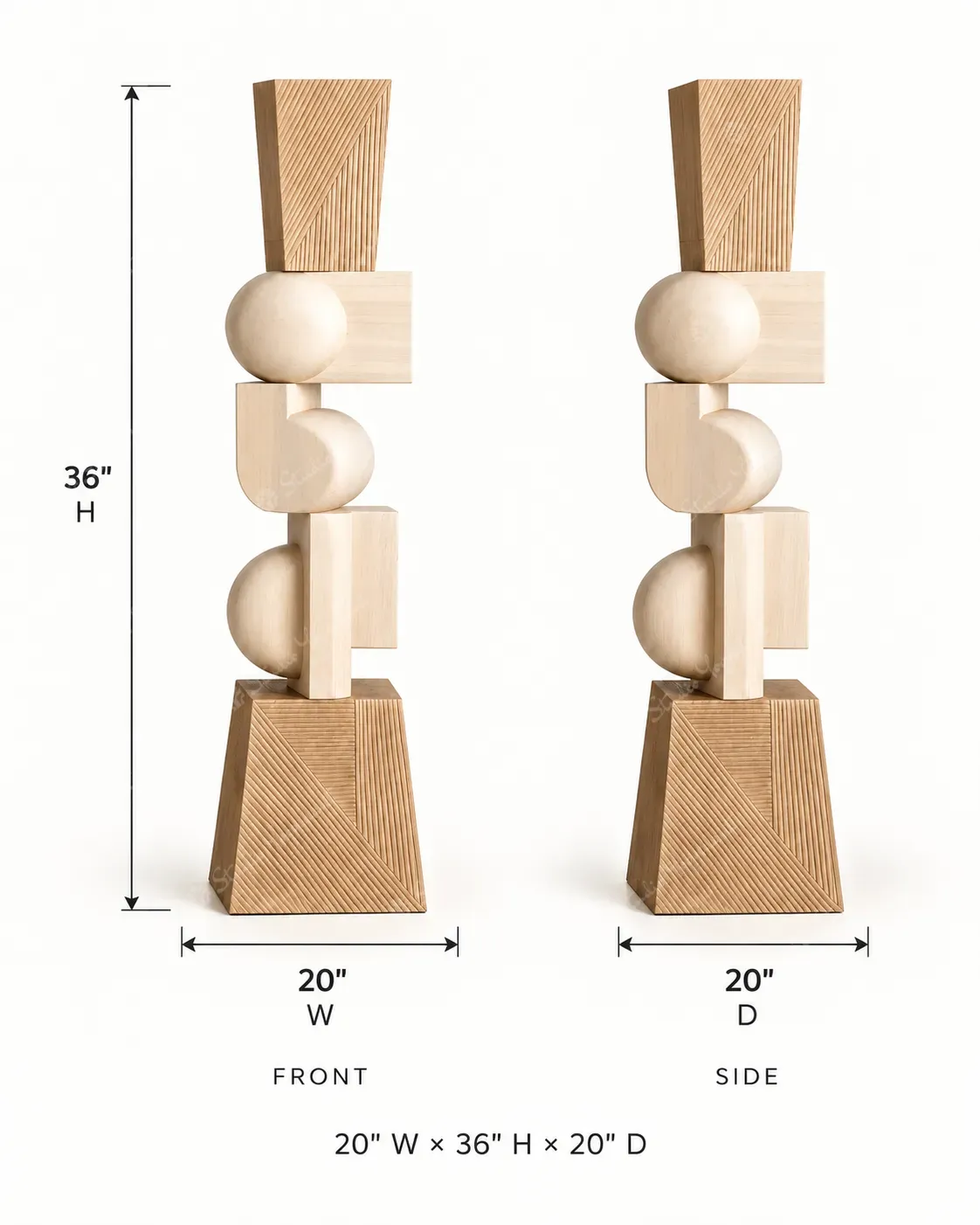Natural Geometric Wood Floor Totem - Image 6