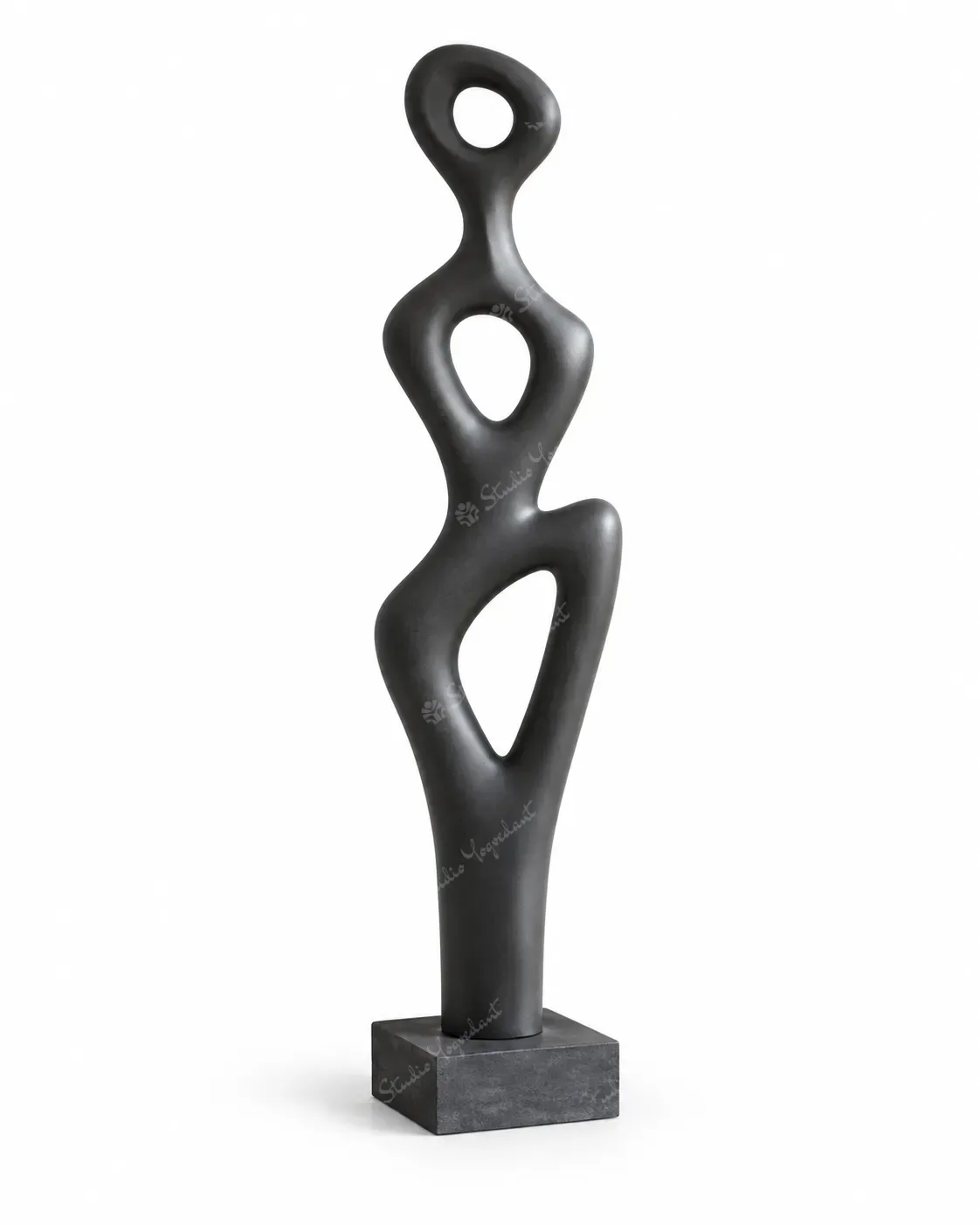 Black Organic Loop Floor Sculpture