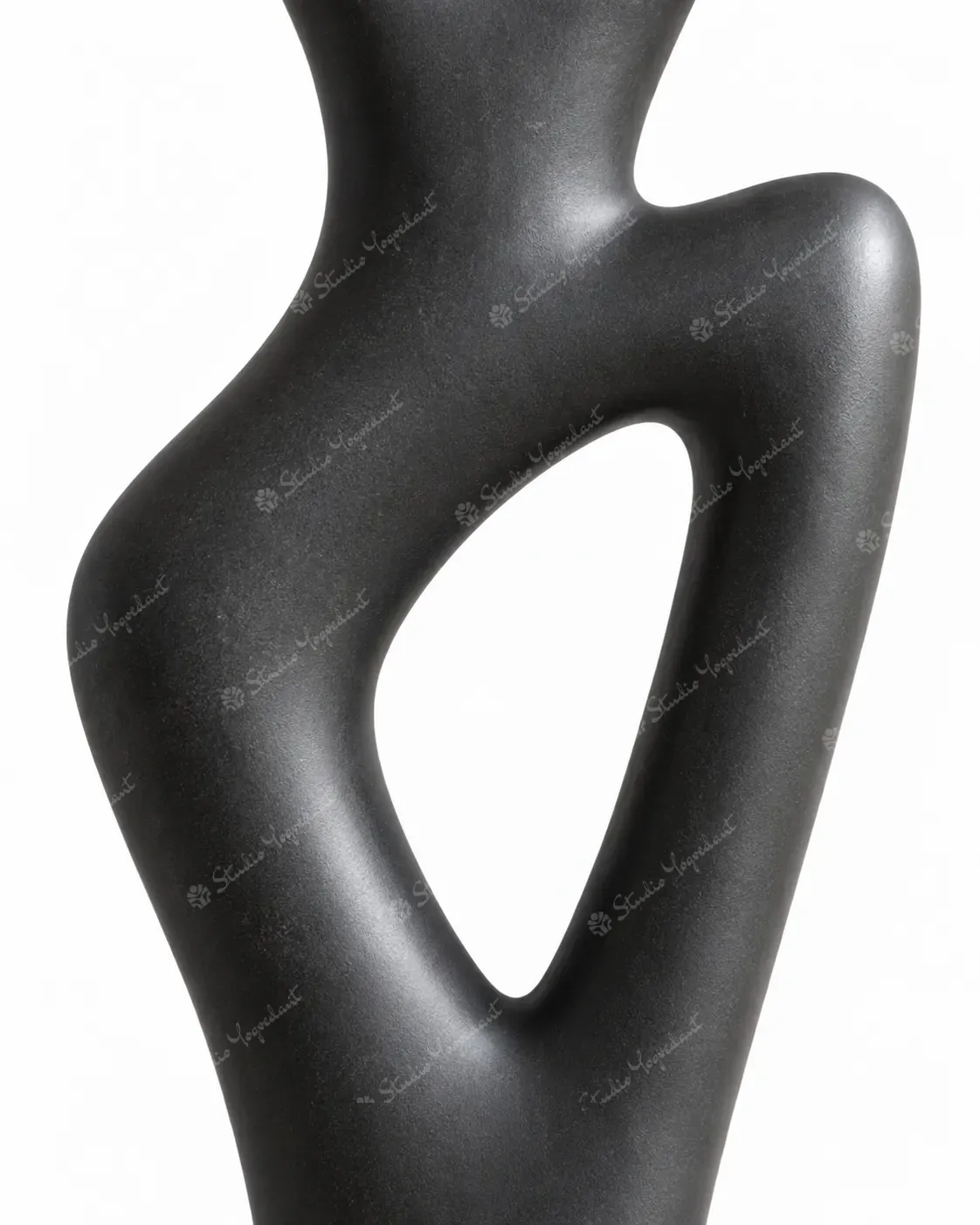 Black Organic Loop Floor Sculpture - Image 2