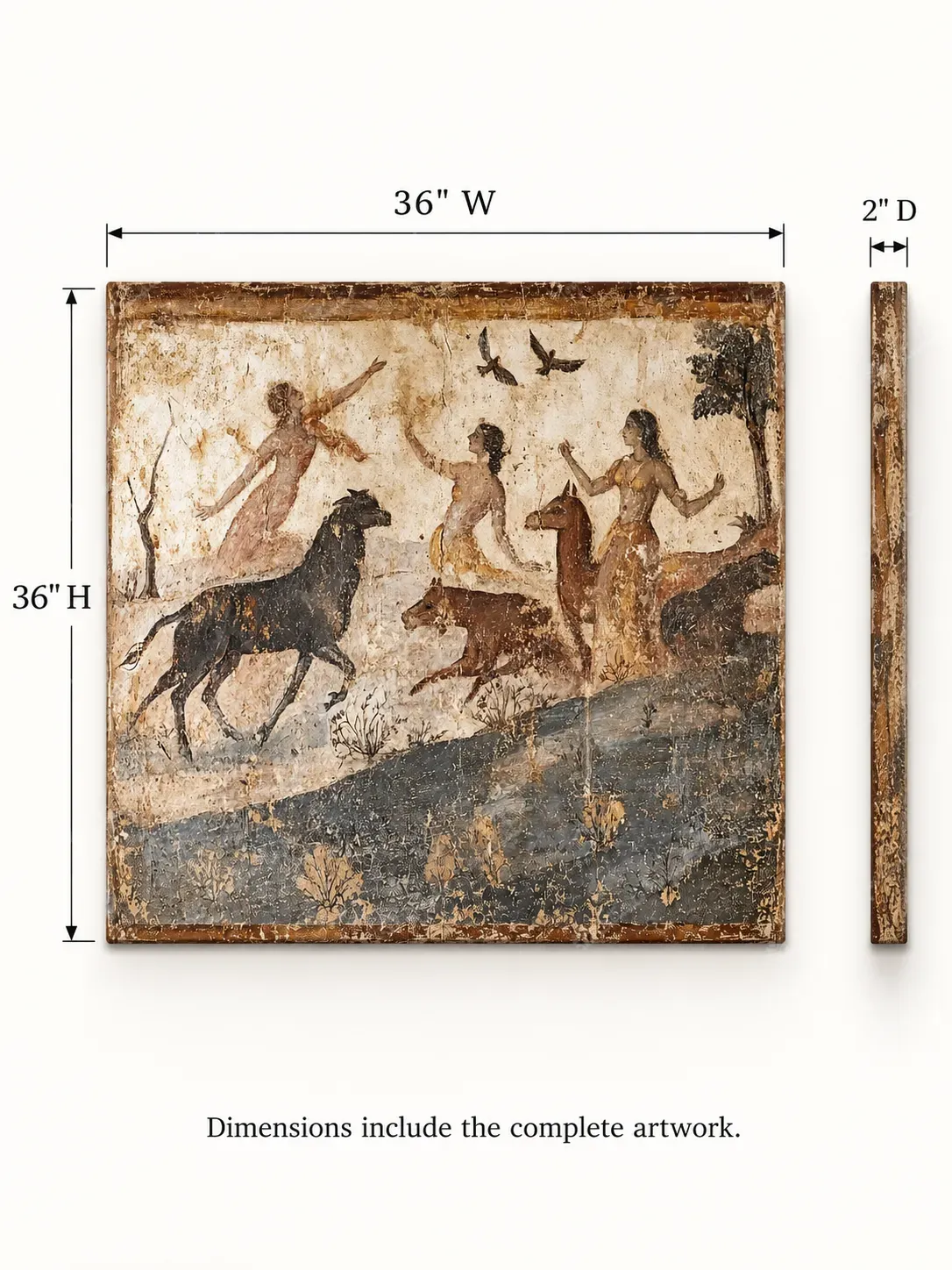 Ancient Indic Forest Mural Painting - Image 4