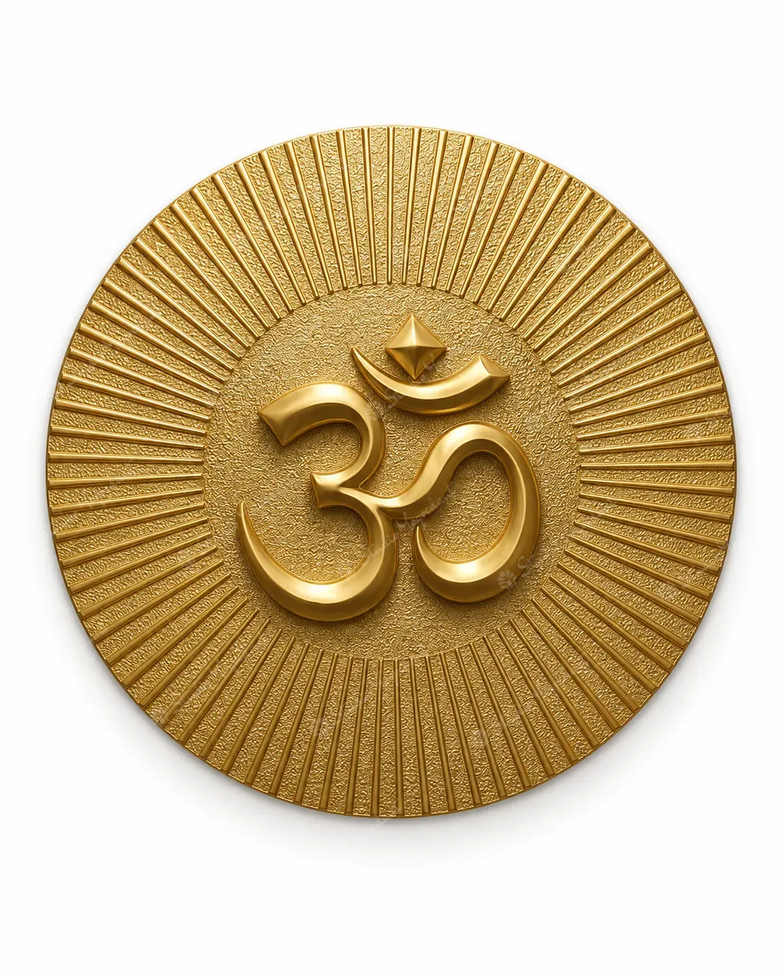 Golden Om Sunburst 3D Wall Relief