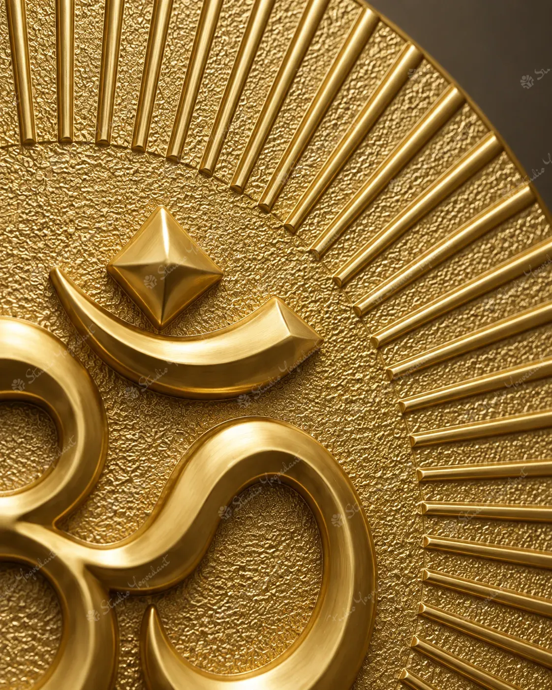 Golden Om Sunburst 3D Wall Relief - Image 2