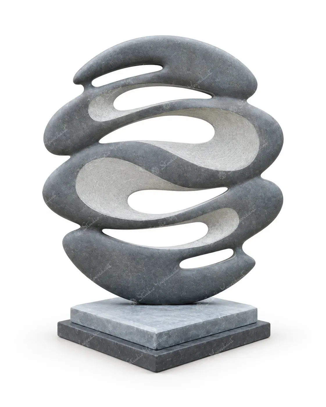 Grey Stone Loop Garden Sculpture
