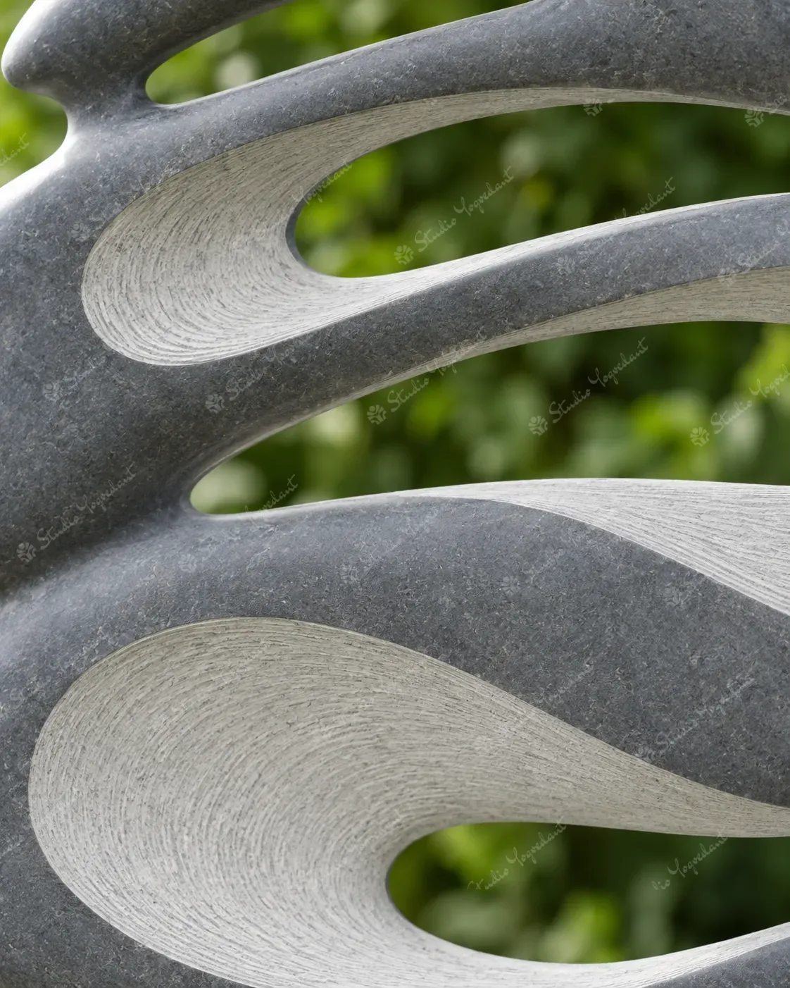 Grey Stone Loop Garden Sculpture - Image 2