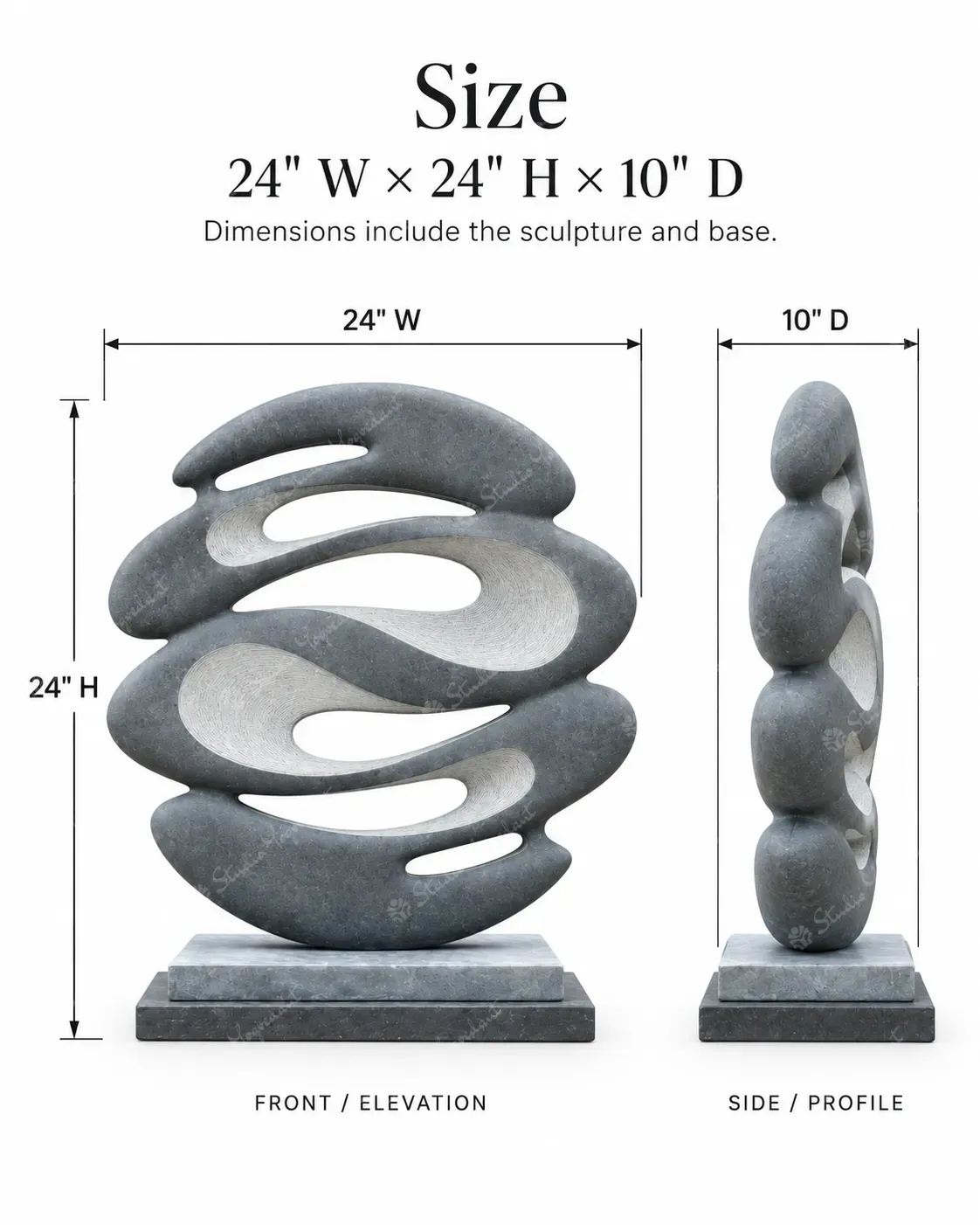 Grey Stone Loop Garden Sculpture - Image 5