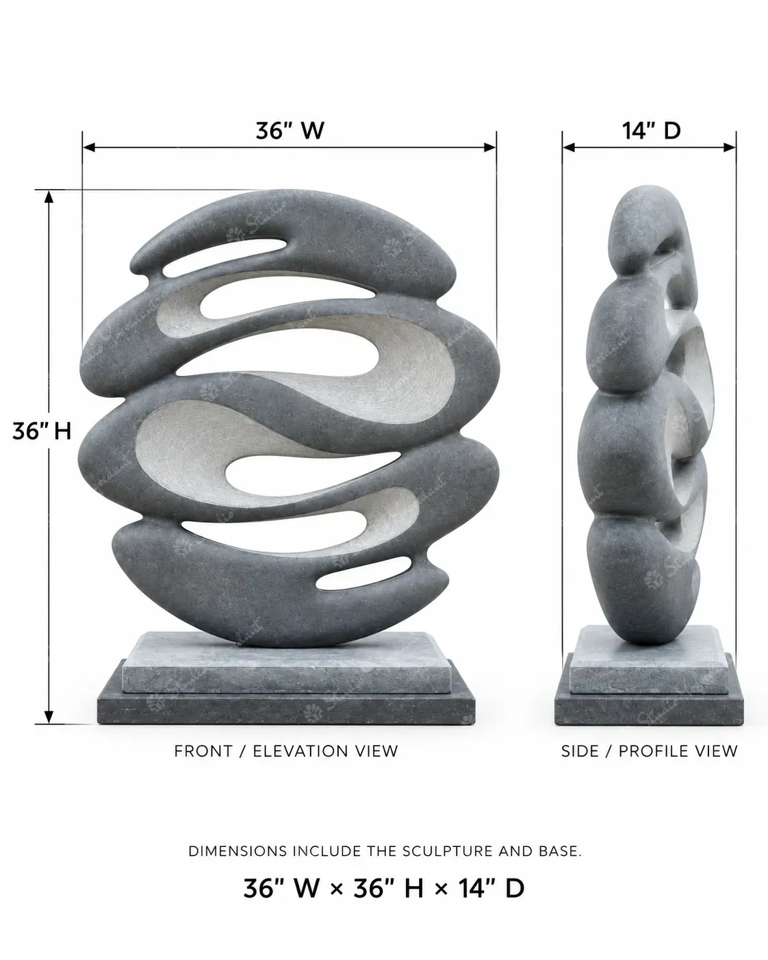 Grey Stone Loop Garden Sculpture - Image 6