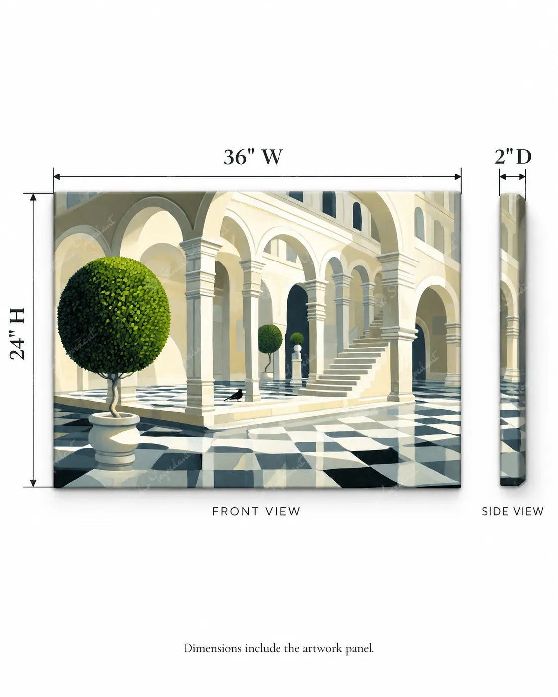 Sunlit Classical Courtyard Art Print - Image 4