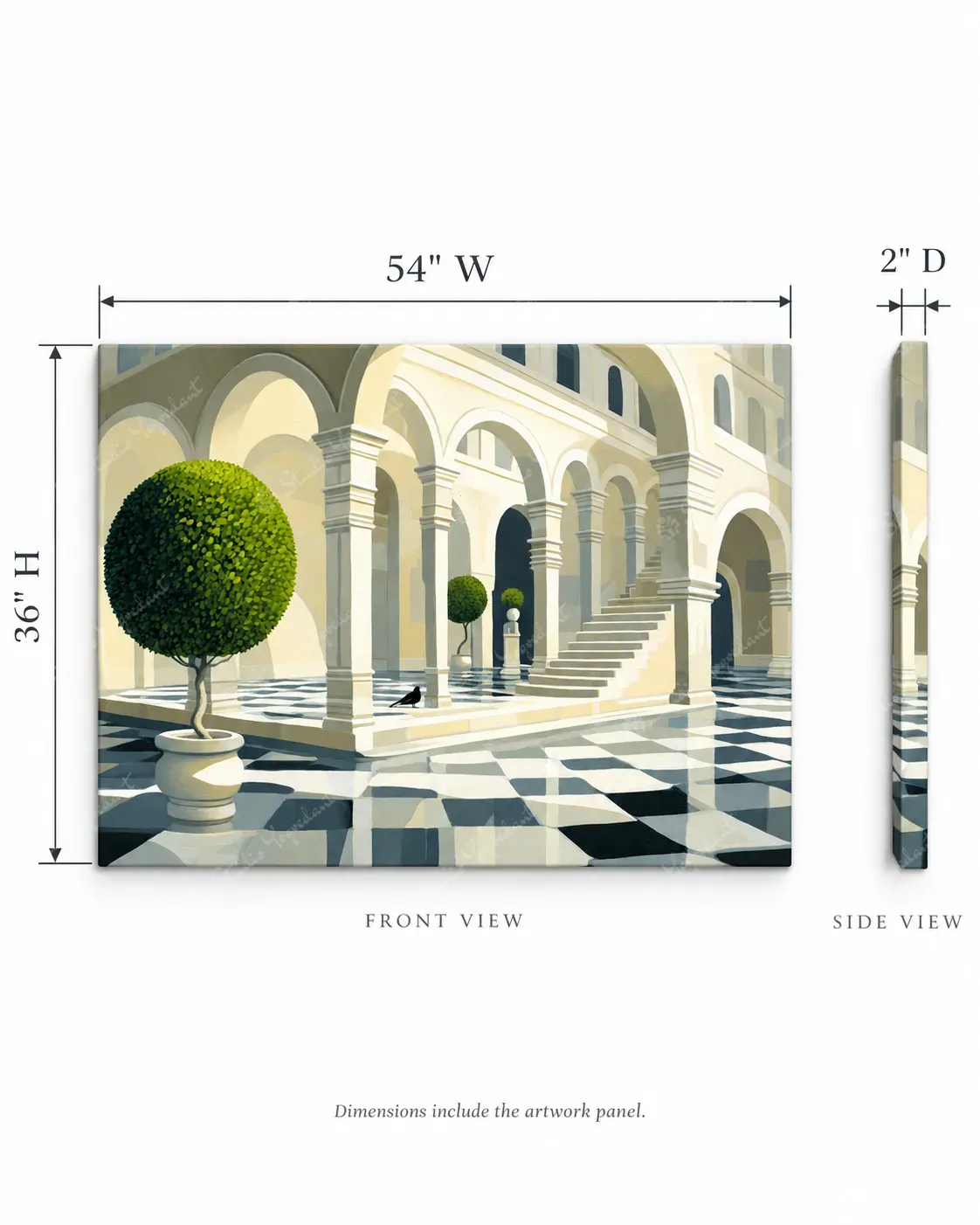 Sunlit Classical Courtyard Art Print - Image 5