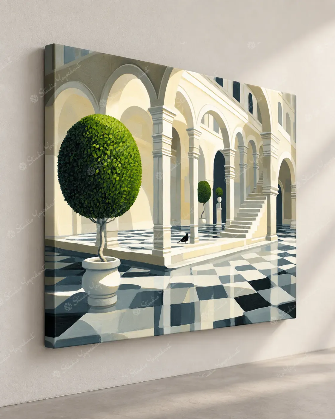 Sunlit Classical Courtyard Art Print - Image 6
