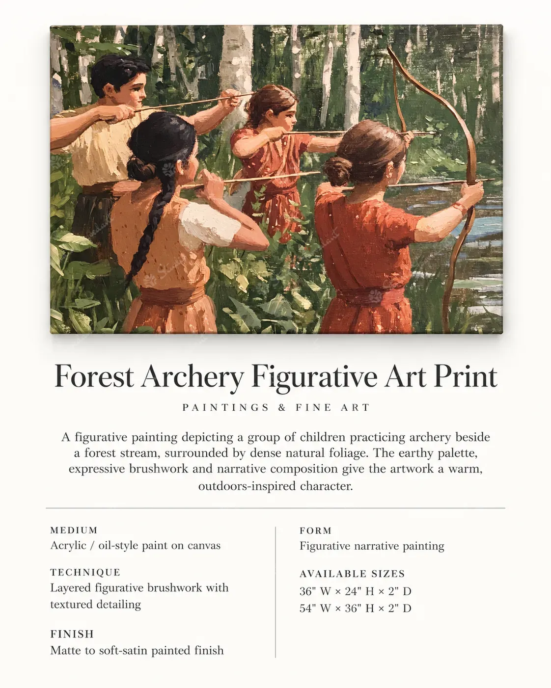 Forest Archery Figurative Art Print - Image 3
