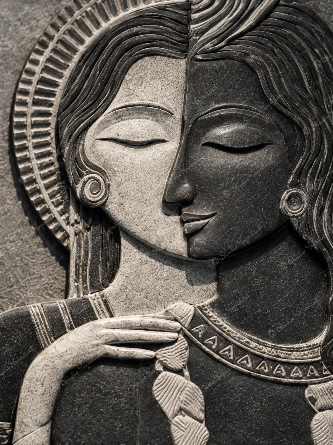 Shiv Shakti Tribal Couple 3D Wall Relief - Image 2