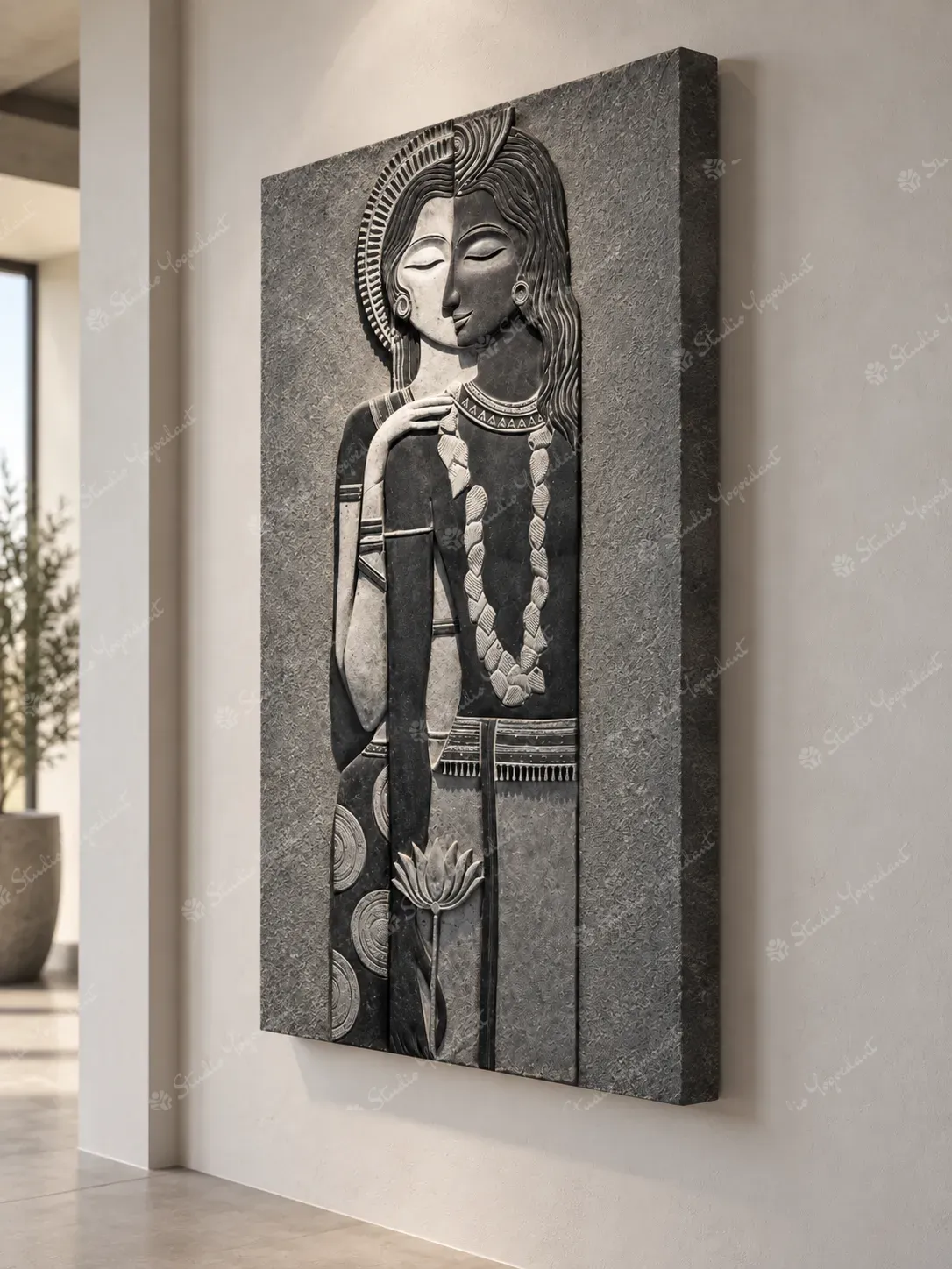Shiv Shakti Tribal Couple 3D Wall Relief - Image 6