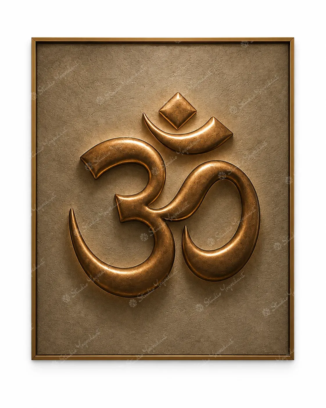 Antique Bronze Om 3D Wall Relief