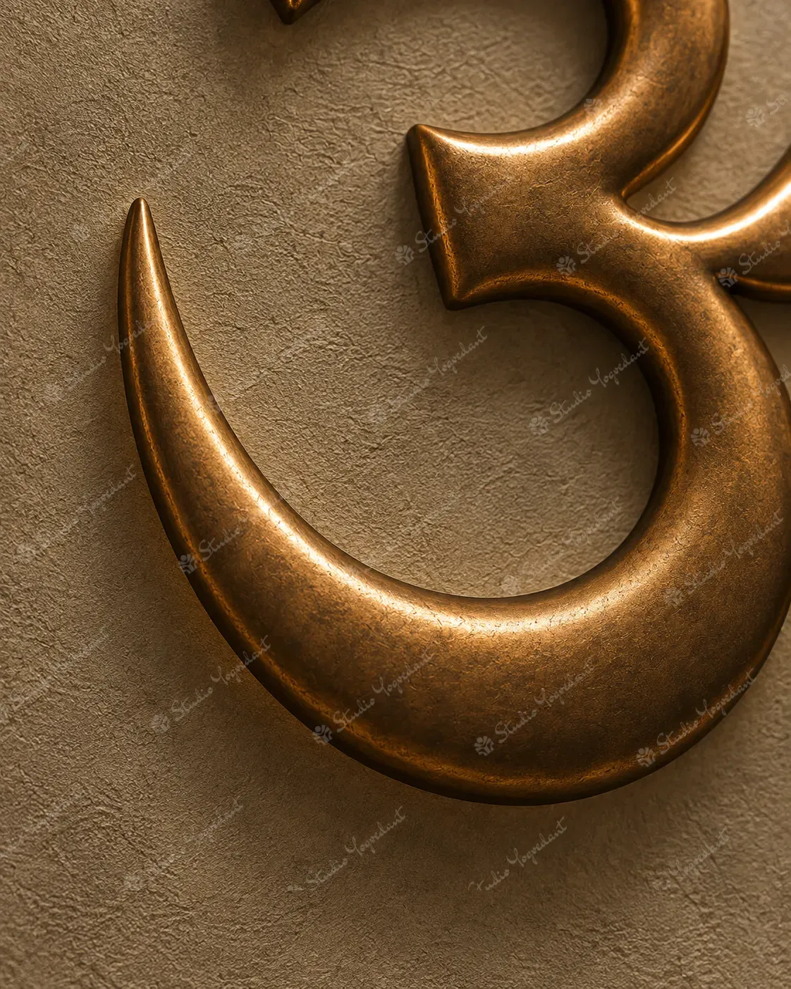 Antique Bronze Om 3D Wall Relief - Image 2
