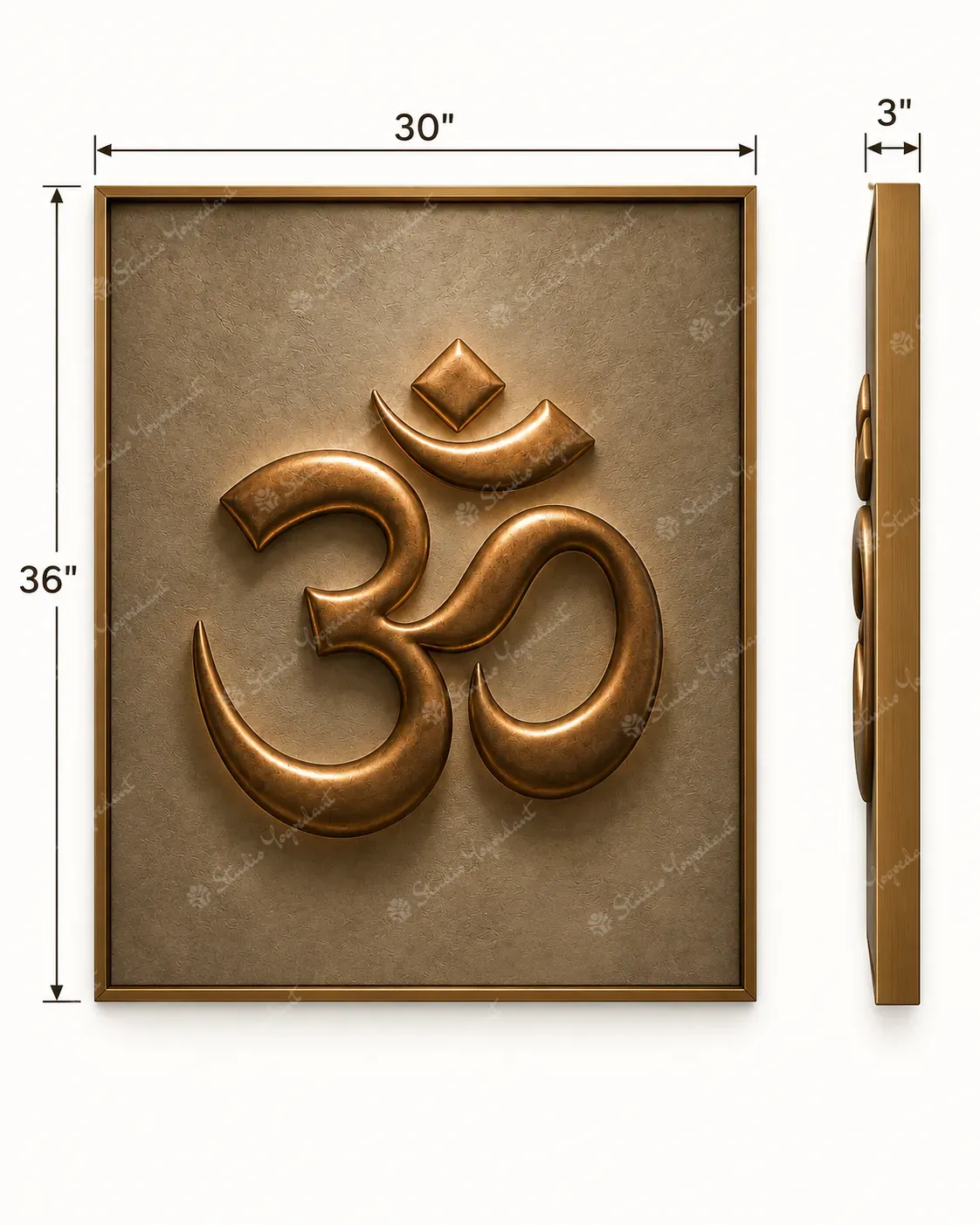 Antique Bronze Om 3D Wall Relief - Image 5