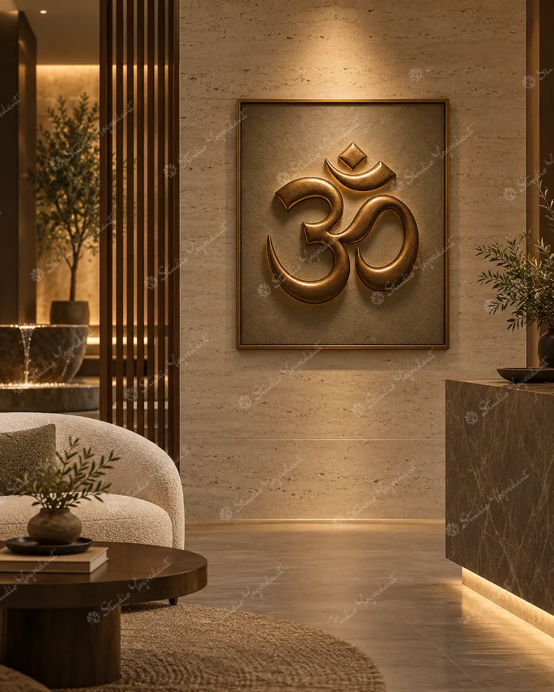 Antique Bronze Om 3D Wall Relief - Image 8