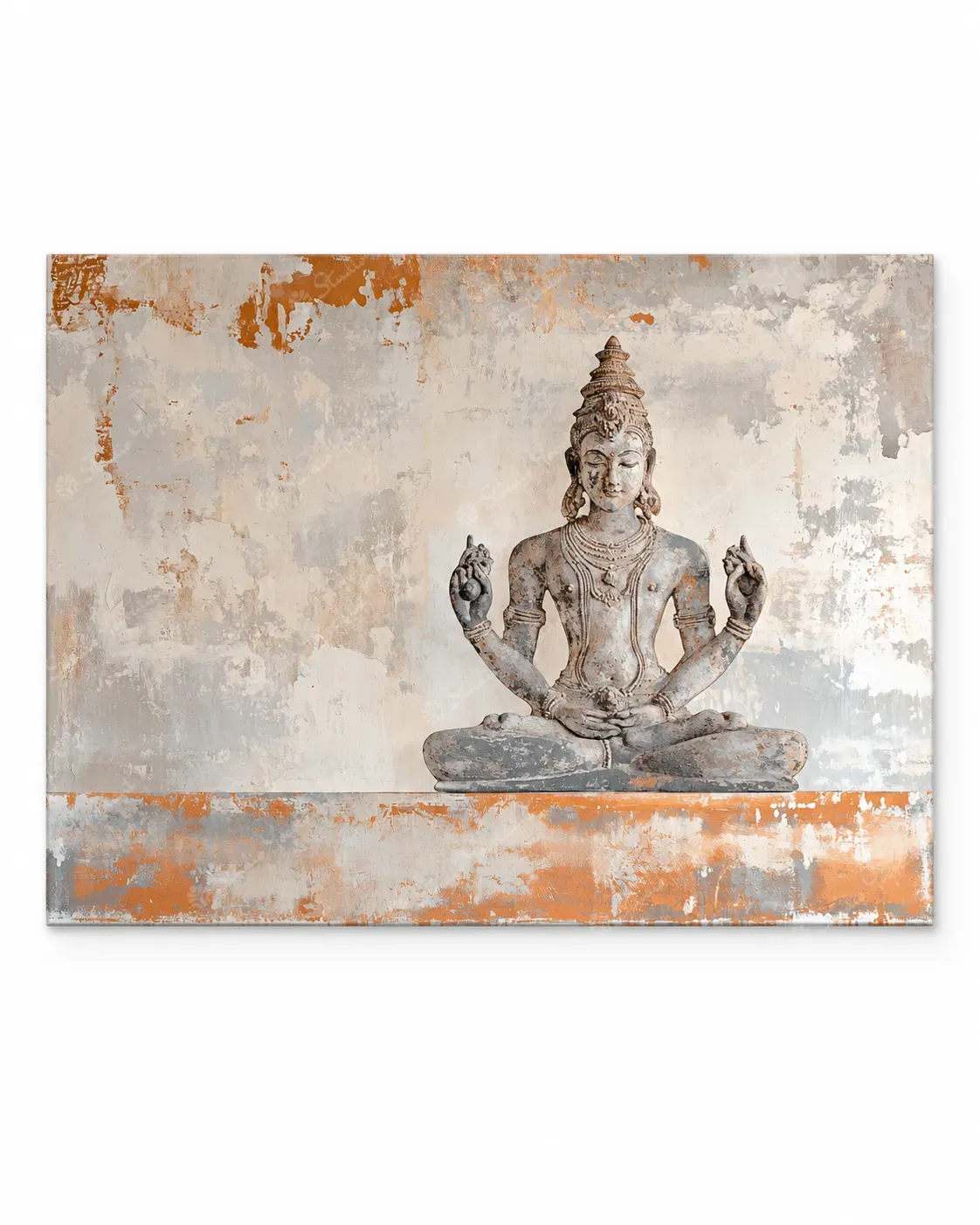 Meditating Deity Textured Art Print