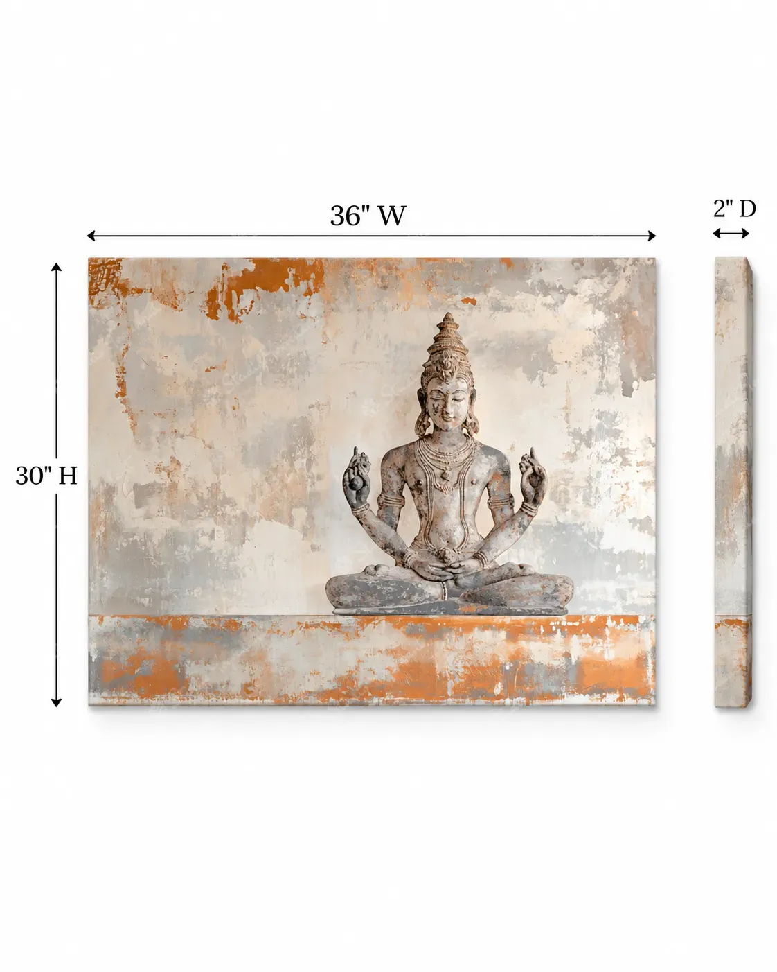 Meditating Deity Textured Art Print - Image 5