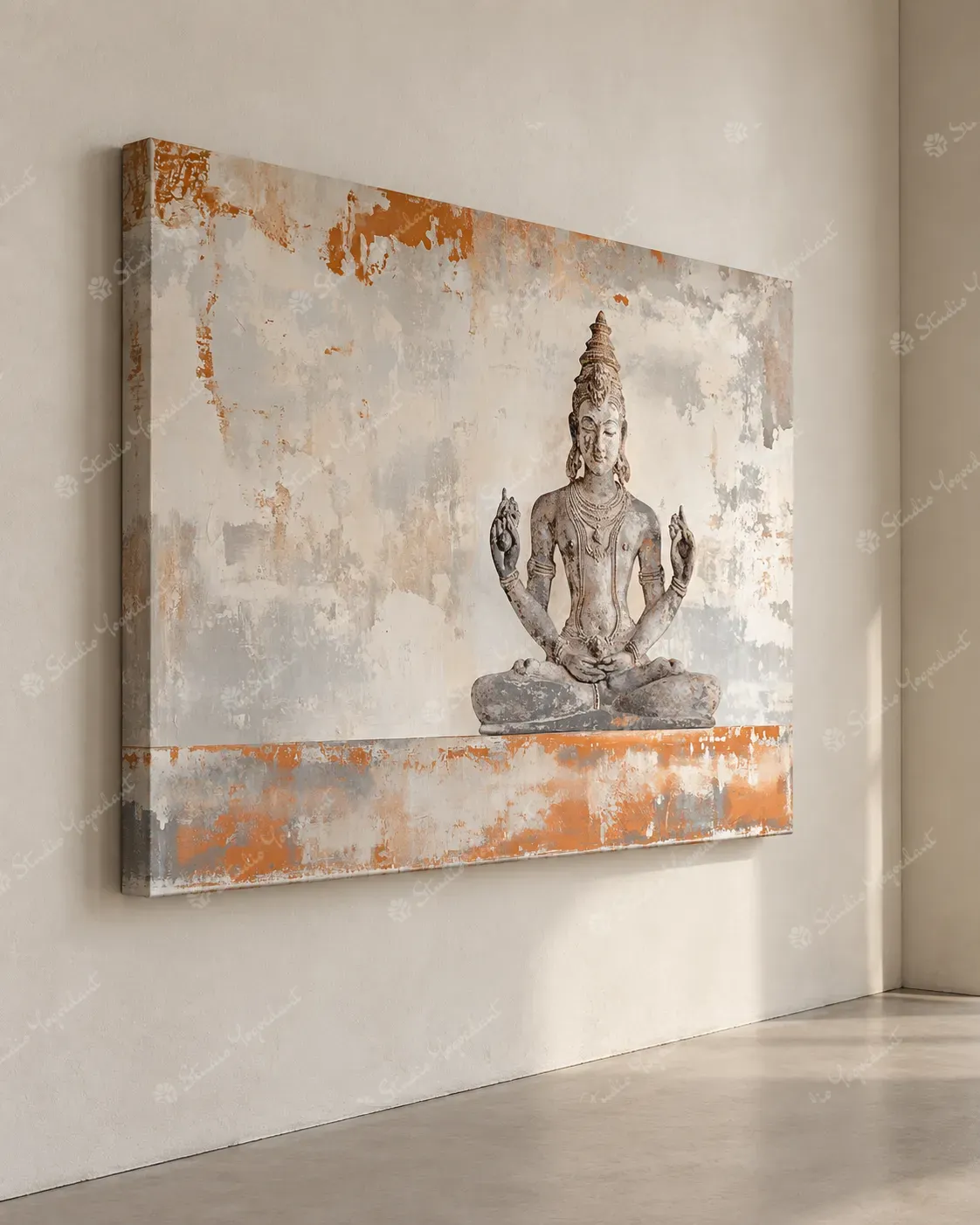 Meditating Deity Textured Art Print - Image 6
