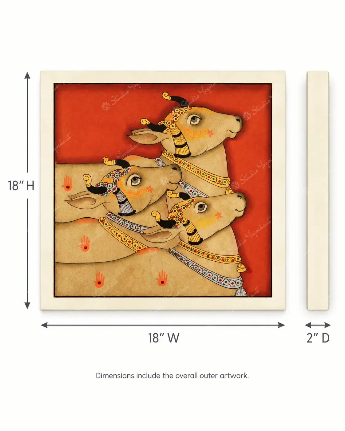 Sacred Cows Heritage Folk Painting - Image 4