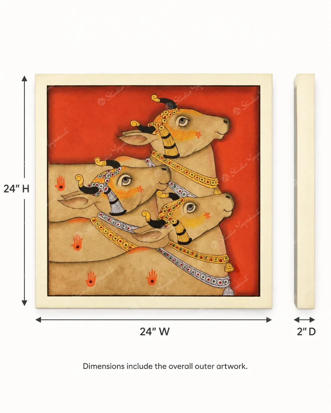 Sacred Cows Heritage Folk Painting - Image 5