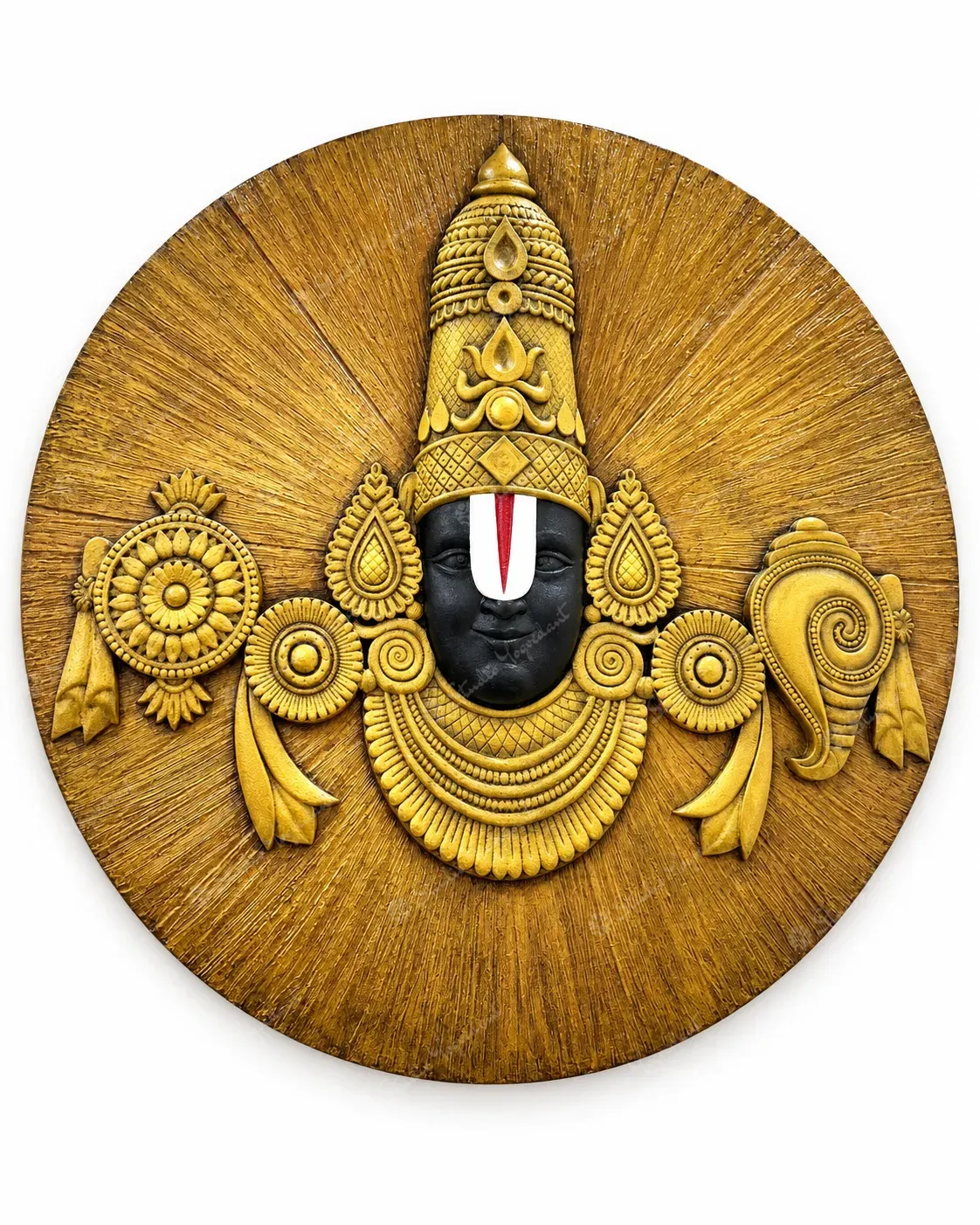 Lord Venkateswara Circular 3D Wall Relief