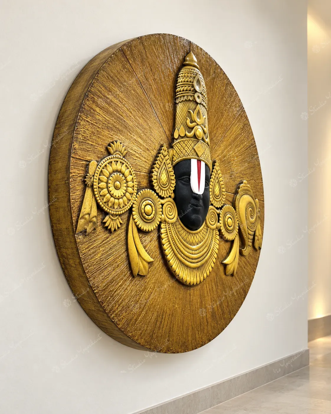 Lord Venkateswara Circular 3D Wall Relief - Image 6