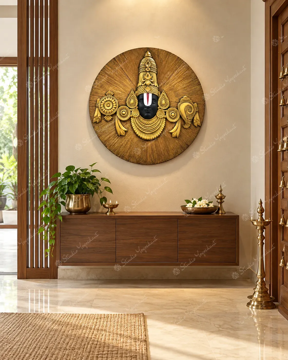 Lord Venkateswara Circular 3D Wall Relief - Image 7