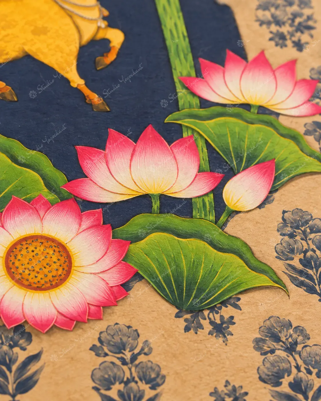 Pichwai Cows and Lotus Heritage Art Print - Image 2