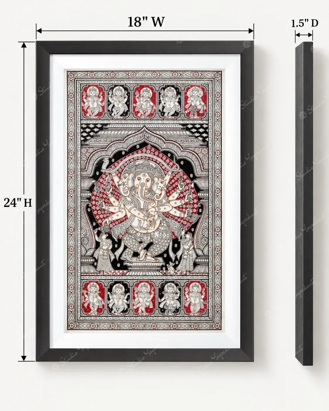 Madhubani Ganesha Folk Art Painting - Image 4